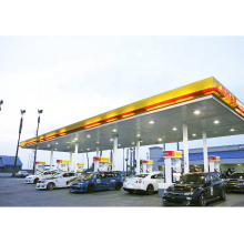 Prefabricated Space Frame Roof Construction Petrol Station Canopy